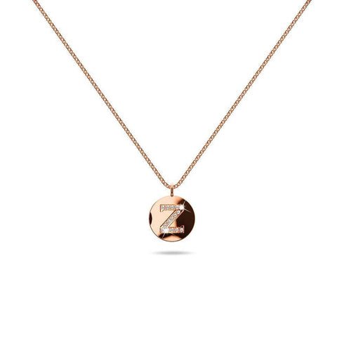 Solid 925 Sterling Silver Initial Alphabet Personalised Disc Necklace